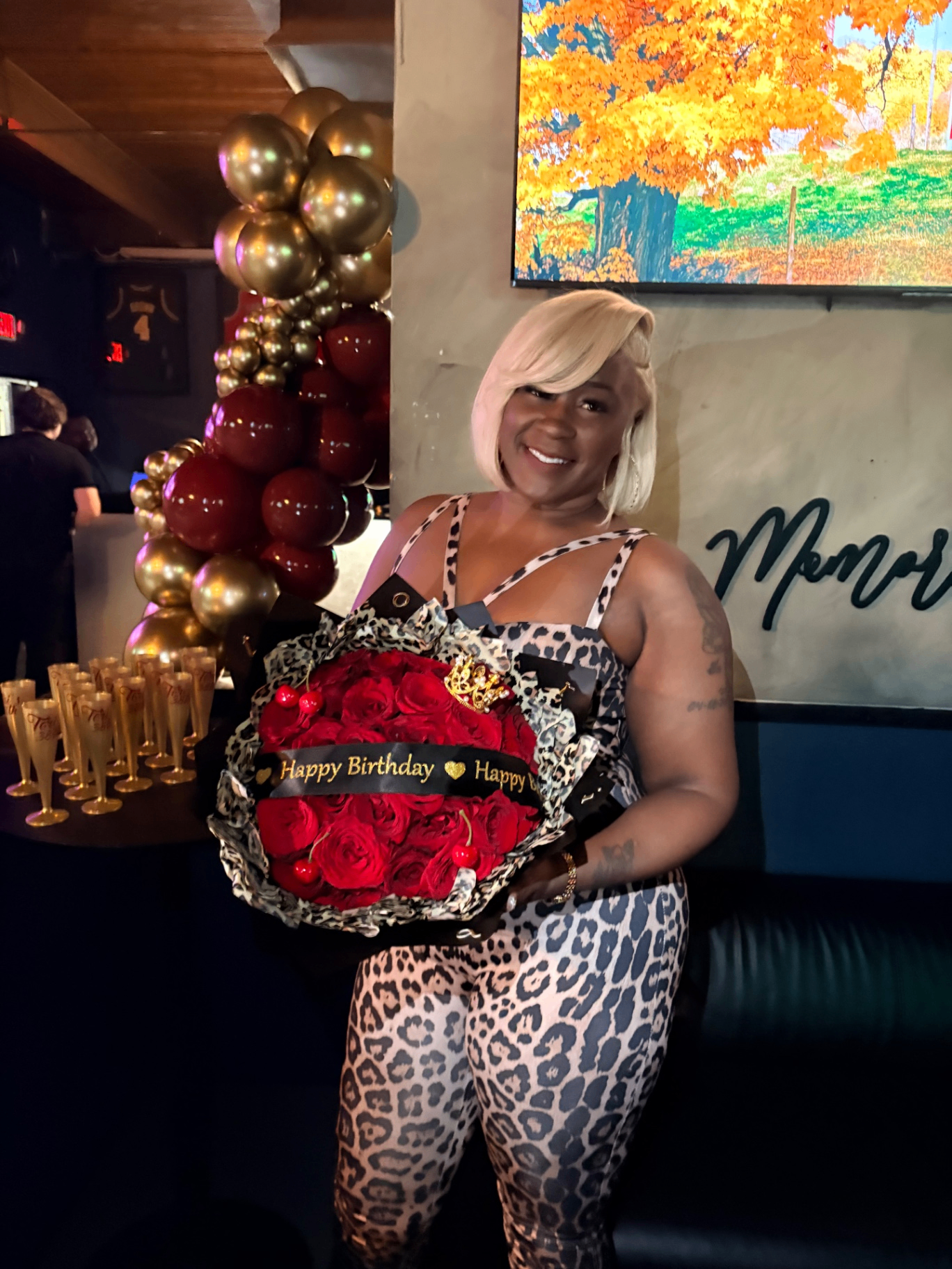 Leopard wrap birthday bouquet
