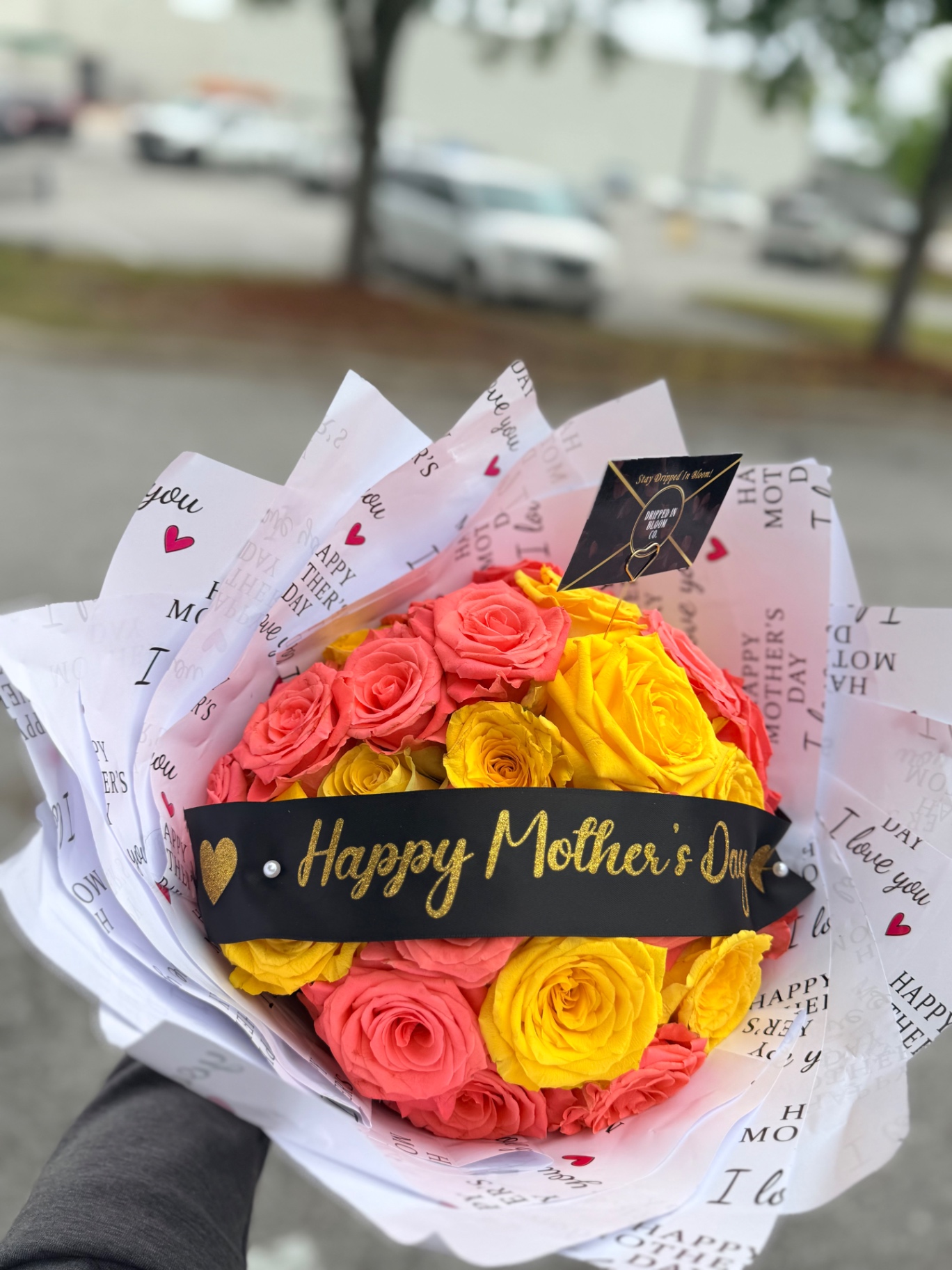 Happy Mother's Day — coral & yellow dome