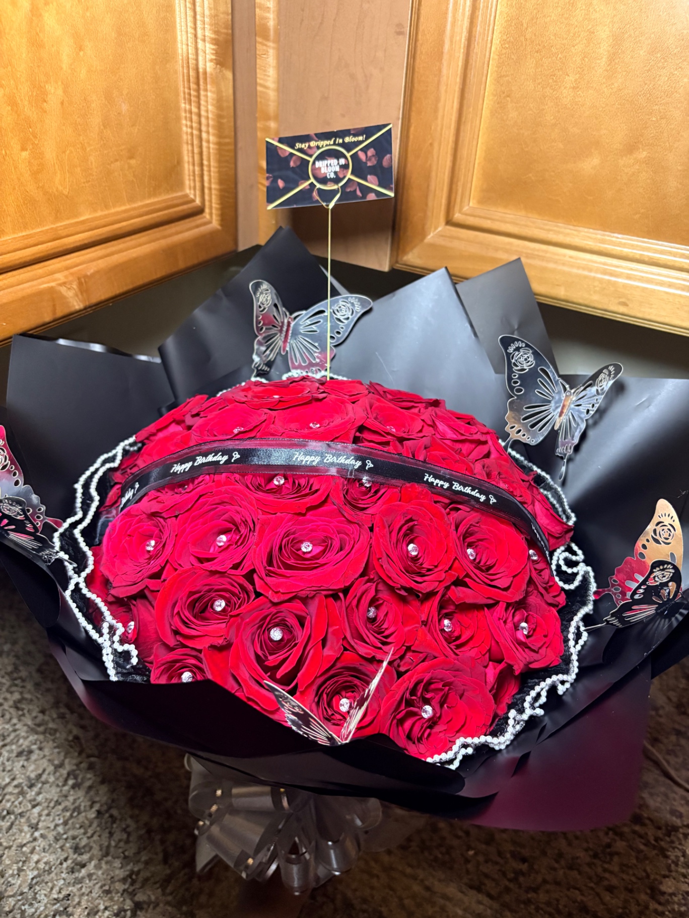 Birthday red rose dome